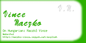 vince maczko business card