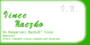 vince maczko business card